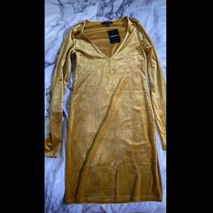 Golden velvet dress